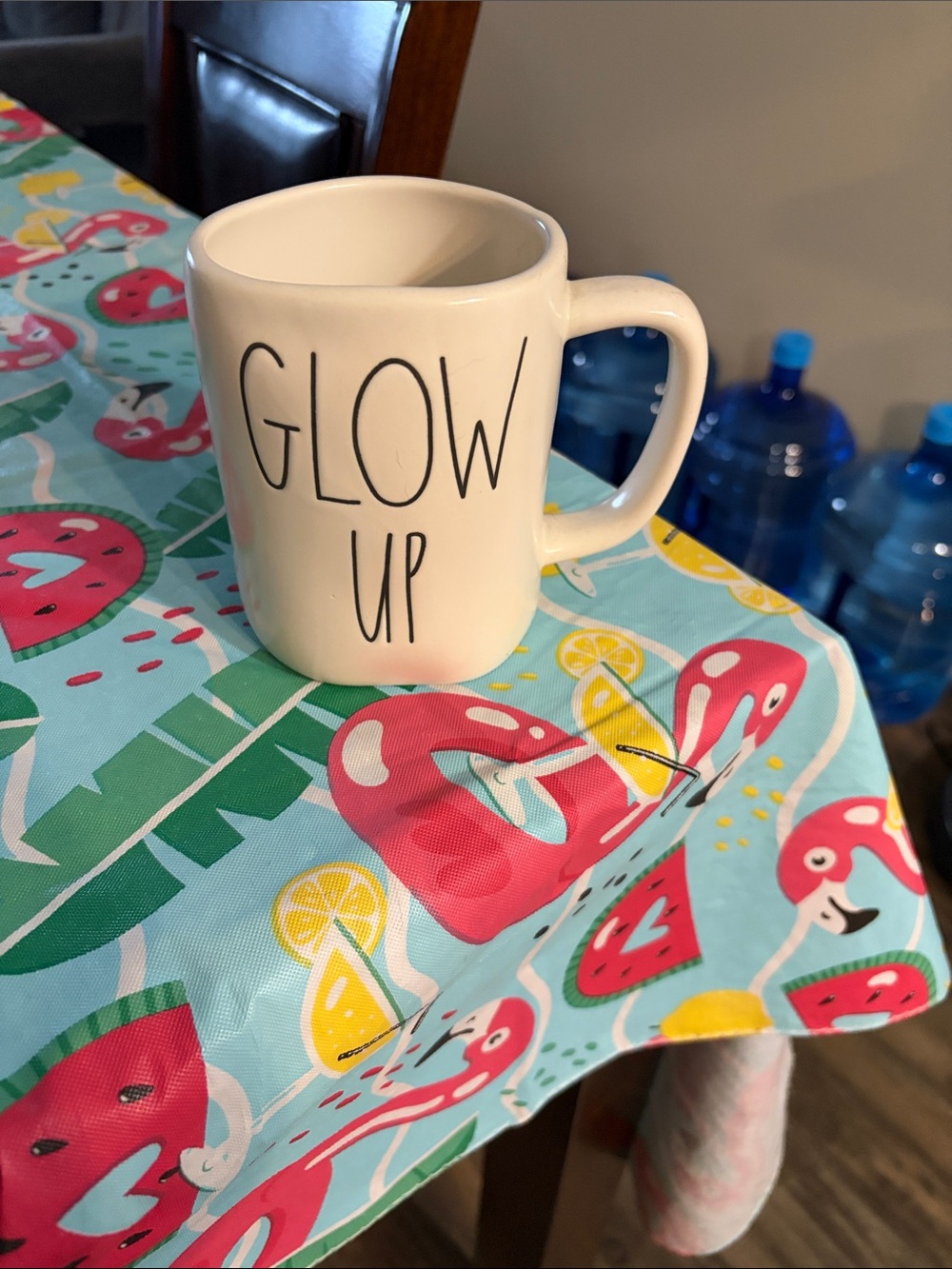 Rae Dunn White "GLOW UP" Ceramic Mug